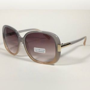 Home › Tommy Hilfiger Janet Sunglasses Gray Nude Frame Brown Gradient Lens